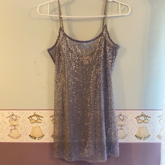 COPY - Sheer Grey Sequined tank top - Picture 1 of 6
